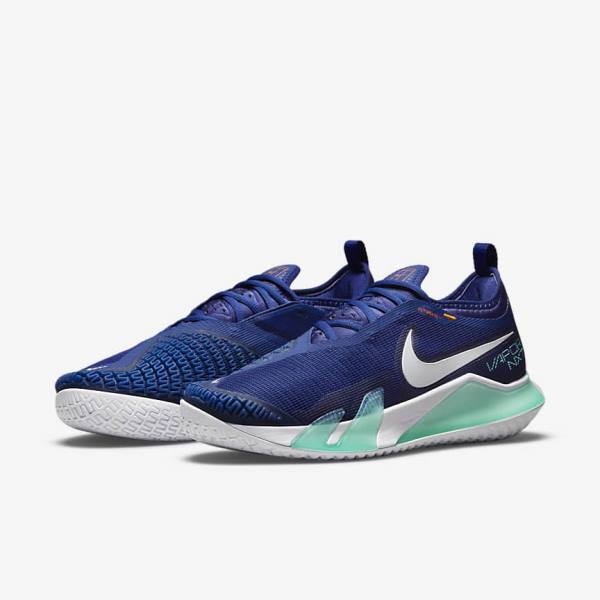 Nike NikeCourt React Vapor NXT Hard-Court Tennisschuhe Herren Königsblau Blau Türkis Orange Weiß | NK420DRI