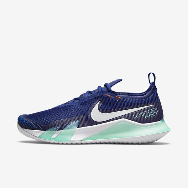 Nike NikeCourt React Vapor NXT Hard-Court Tennisschuhe Herren Königsblau Blau Türkis Orange Weiß | NK420DRI