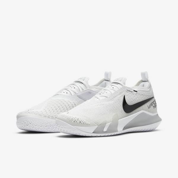 Nike NikeCourt React Vapor NXT Hard-Court Tennisschuhe Herren Weiß Grau Schwarz | NK489NTW