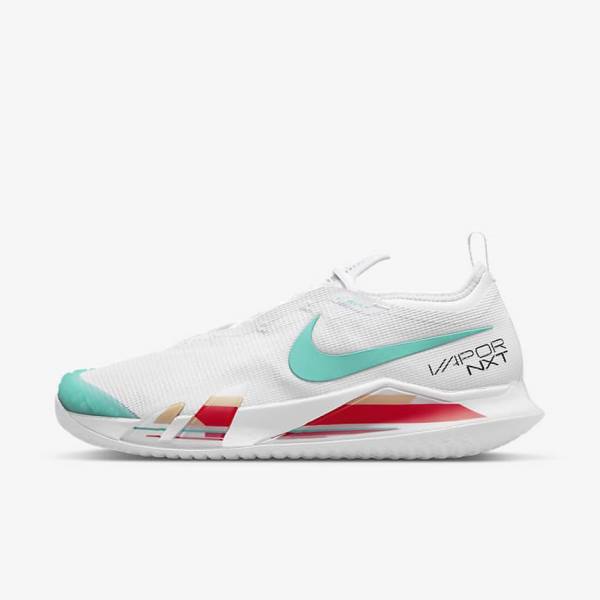 Nike NikeCourt React Vapor NXT Hard-Court Tennisschuhe Herren Weiß Rot Bordeaux Türkis | NK609LGT