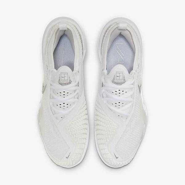 Nike NikeCourt React Vapor NXT Hard Court Tennisschuhe Damen Weiß Grau Metal Silber | NK820YFV