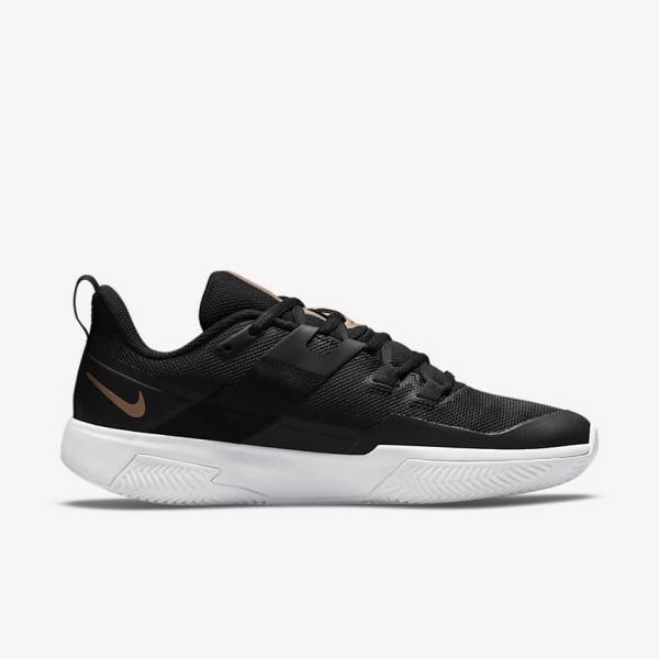 Nike NikeCourt Vapor Lite Clay-Court Tennisschuhe Damen Schwarz Weiß Metal Rot Braun | NK127STU