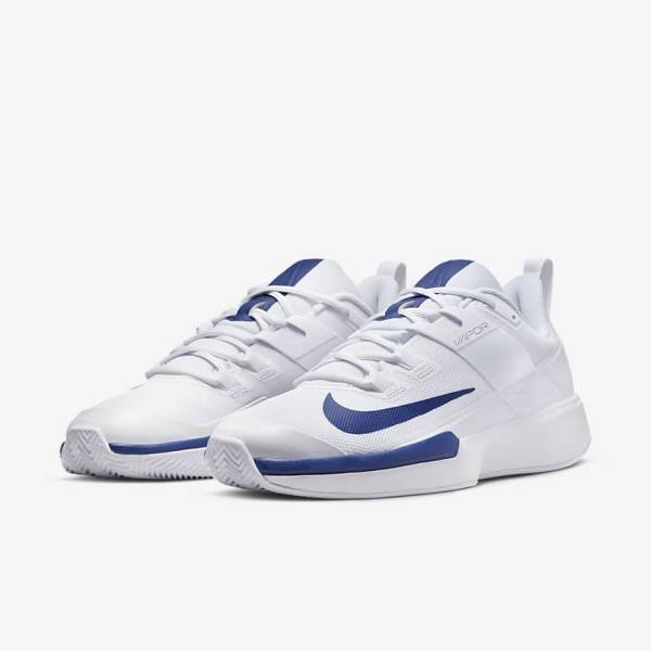 Nike NikeCourt Vapor Lite Clay Court Tennisschuhe Herren Weiß Königsblau Blau | NK901QBA