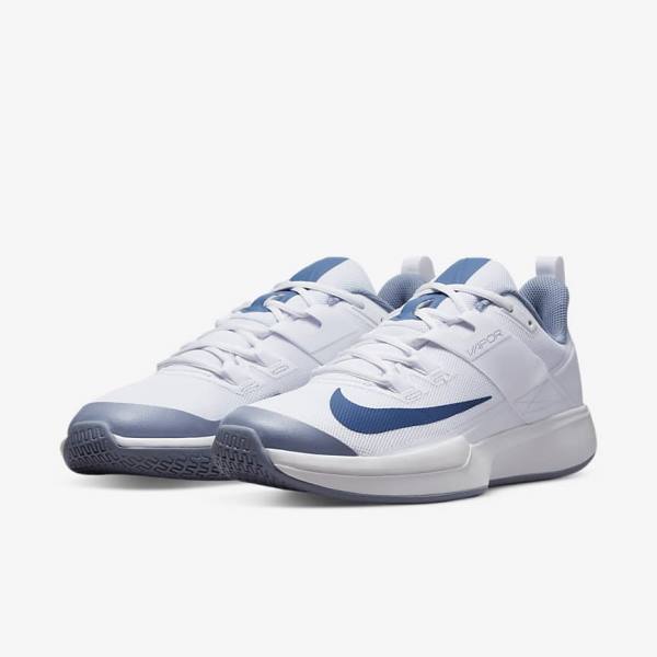 Nike NikeCourt Vapor Lite Hard Court Tennisschuhe Herren Weiß Navy | NK672HWY