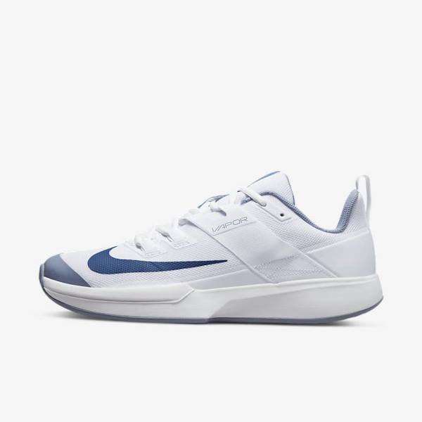 Nike NikeCourt Vapor Lite Hard Court Tennisschuhe Herren Weiß Navy | NK672HWY