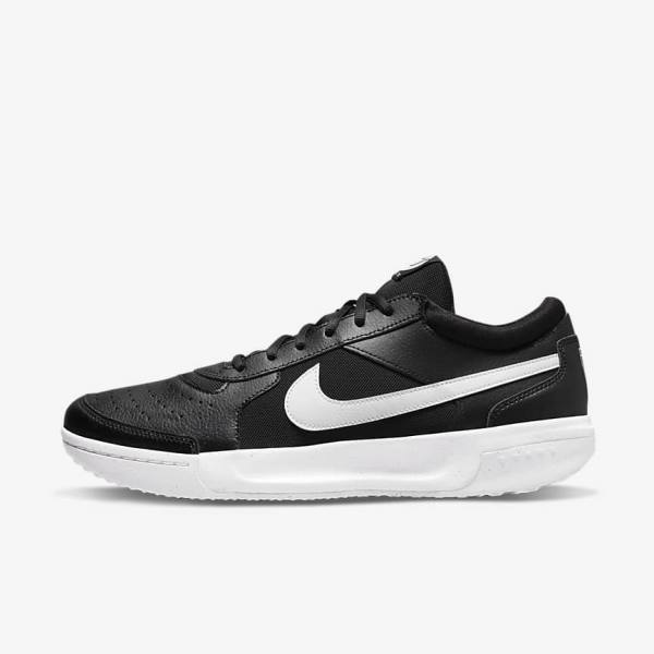 Nike NikeCourt Zoom Lite 3 Hard Court Tennisschuhe Herren Schwarz Weiß | NK416BKU