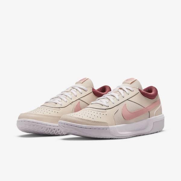 Nike NikeCourt Zoom Lite 3 Tennisschuhe Damen Weiß Rot Koralle | NK637KAS