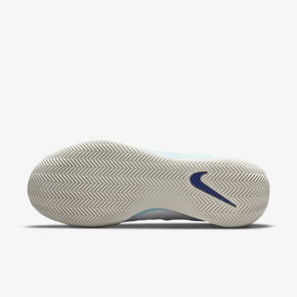 Nike NikeCourt Zoom NXT Clay Court Tennisschuhe Herren Weiß Hellbeige Türkis Königsblau Blau | NK406NDH