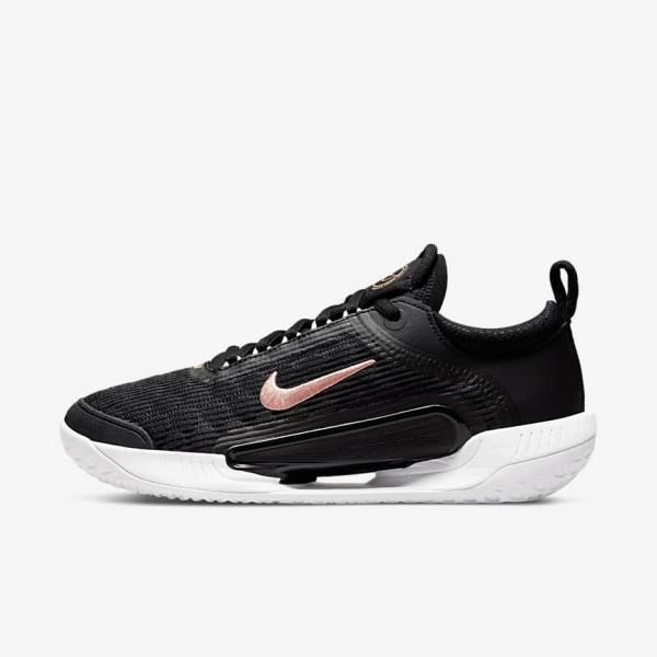 Nike NikeCourt Zoom NXT Hard Court Tennisschuhe Damen Schwarz Weiß Metal Rot Braun | NK104LOH