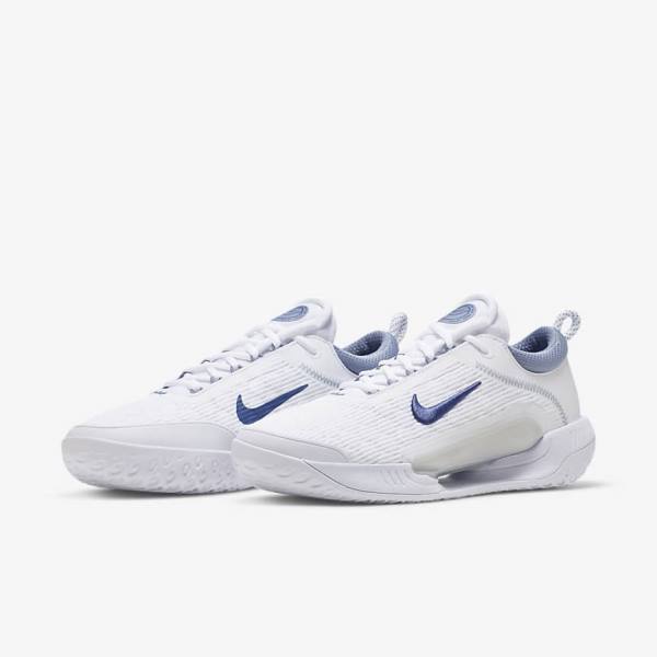 Nike NikeCourt Zoom NXT Hard Court Tennisschuhe Herren Weiß Grau Navy | NK307LIG