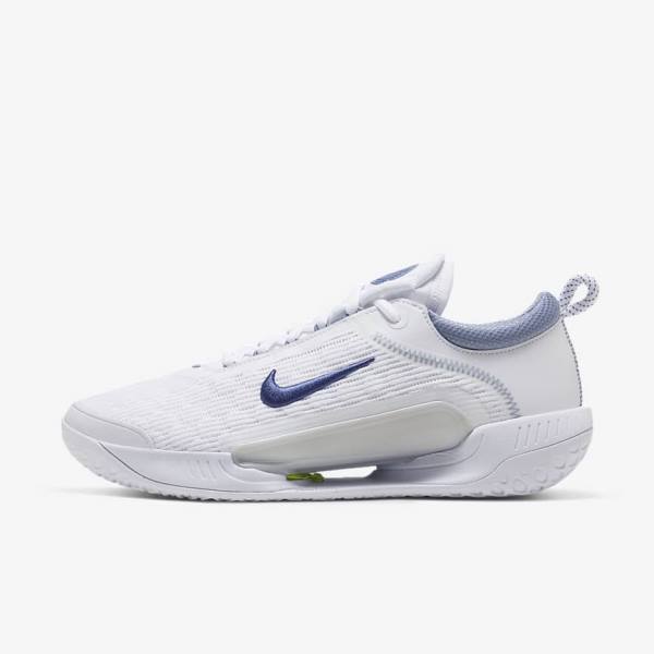 Nike NikeCourt Zoom NXT Hard Court Tennisschuhe Herren Weiß Grau Navy | NK307LIG