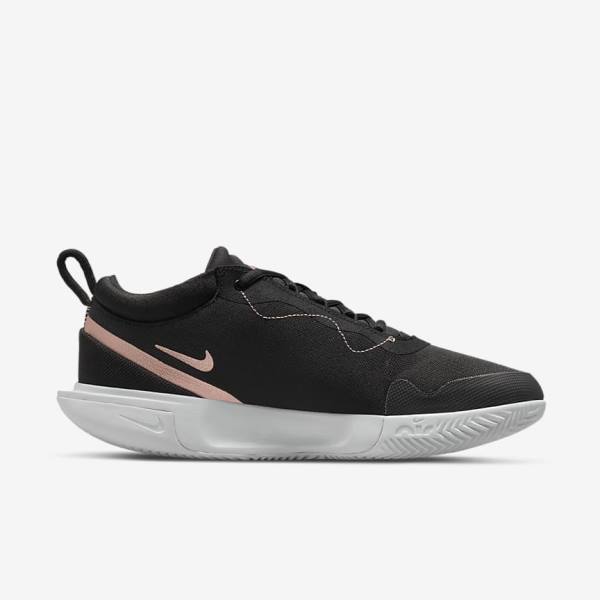 Nike NikeCourt Zoom Pro Clay Court Tennisschuhe Damen Schwarz Weiß Metal Rot Braun | NK932USV