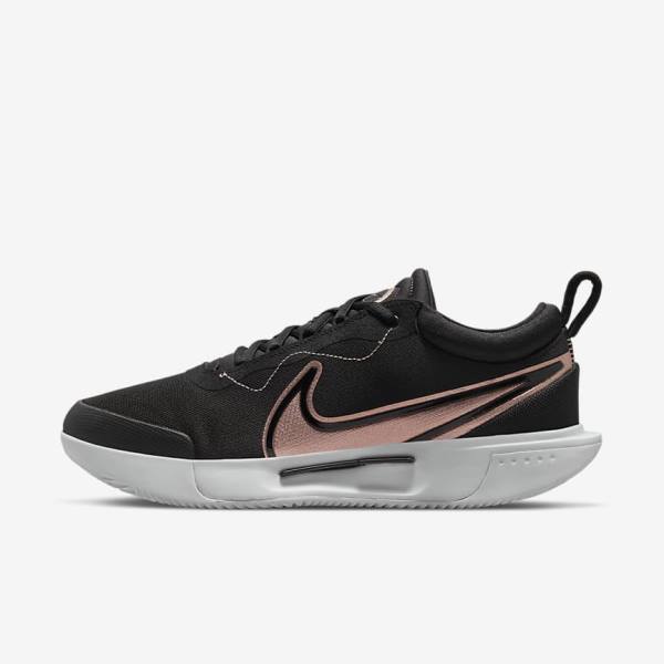 Nike NikeCourt Zoom Pro Clay Court Tennisschuhe Damen Schwarz Weiß Metal Rot Braun | NK932USV