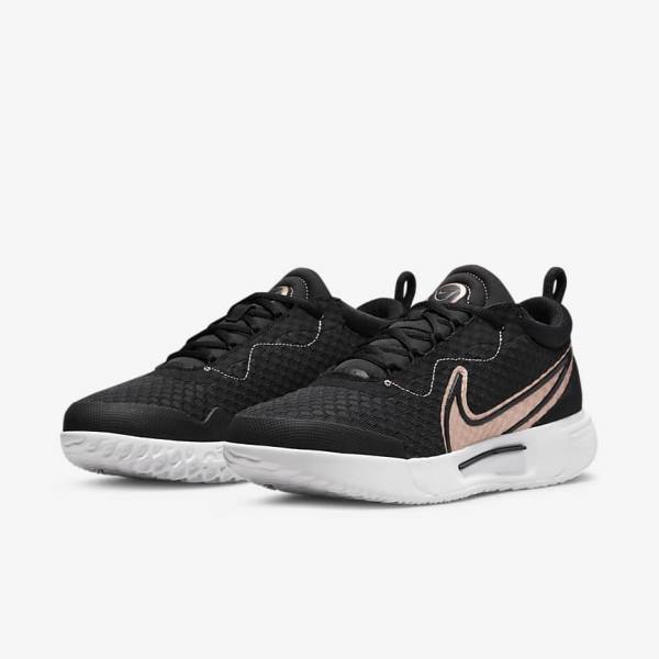 Nike NikeCourt Zoom Pro Hard Court Tennisschuhe Damen Schwarz Weiß Metal Rot Braun | NK783HJX