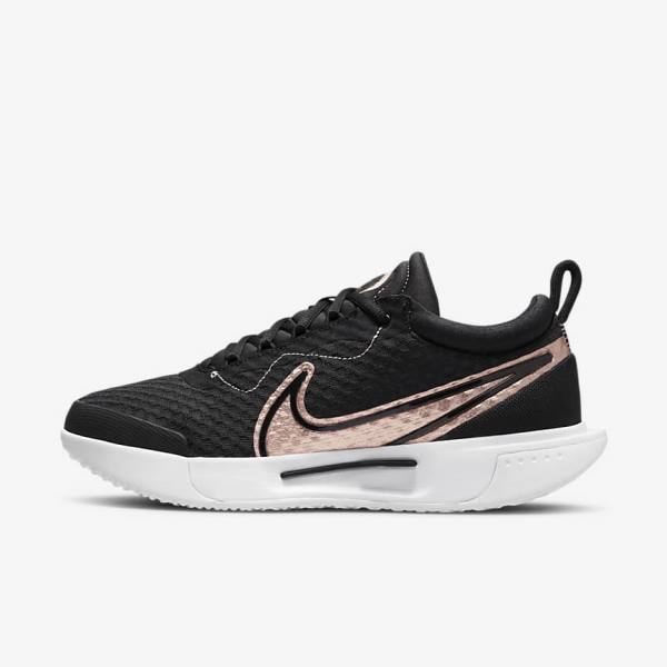 Nike NikeCourt Zoom Pro Hard Court Tennisschuhe Damen Schwarz Weiß Metal Rot Braun | NK783HJX