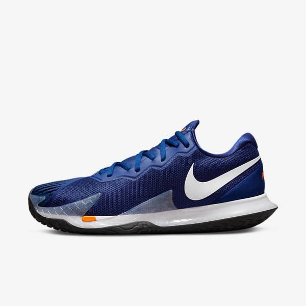 Nike NikeCourt Zoom Vapor Cage 4 Rafa Hard Court Tennisschuhe Herren Königsblau Blau Orange Schwarz Weiß | NK051ADR