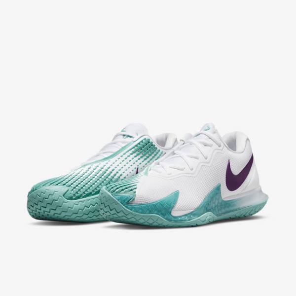 Nike NikeCourt Zoom Vapor Cage 4 Rafa Hard Court Tennisschuhe Herren Weiß Türkis Rot Lila | NK289FZW