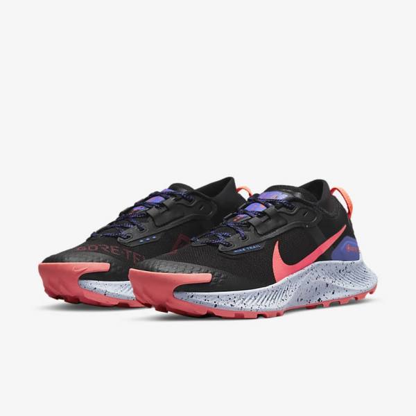 Nike Pegasus Trail 3 GORE-TEX Wasserdichte Trail Laufschuhe Damen Schwarz Hellmango Rot | NK843HUE