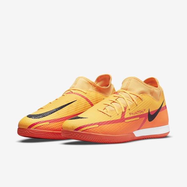 Nike Phantom GT2 Academy Dynamic Fit IC Indoor Court Fußballschuhe Damen Orange Hellrot Schwarz | NK685RAU