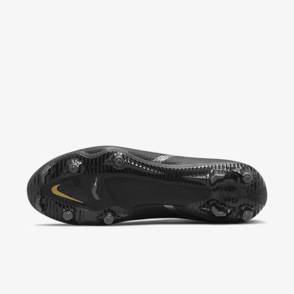 Nike Phantom GT2 Academy Dynamic Fit MG Multi-Ground Fußballschuhe Herren Schwarz Metal Gold Dunkelgrau Metal Dunkelgrau | NK381RHG