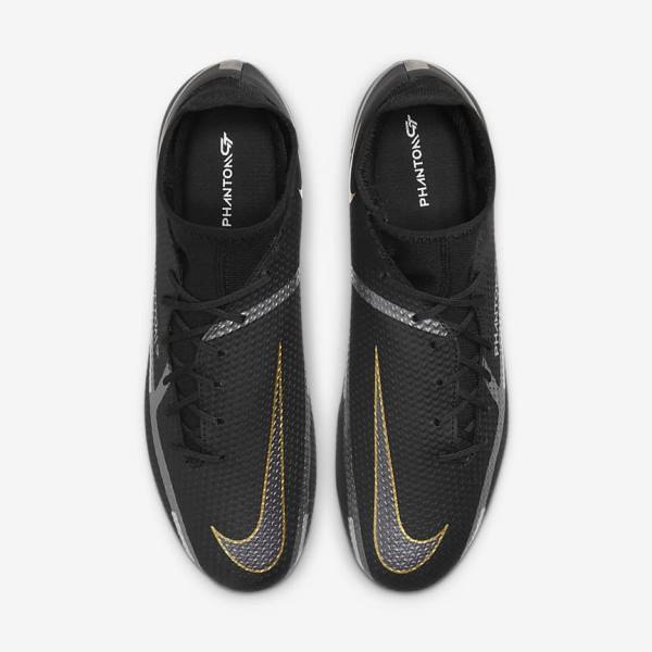 Nike Phantom GT2 Academy Dynamic Fit MG Multi-Ground Fußballschuhe Herren Schwarz Metal Gold Dunkelgrau Metal Dunkelgrau | NK381RHG