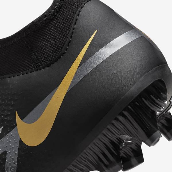 Nike Phantom GT2 Academy Dynamic Fit MG Multi-Ground Fußballschuhe Herren Schwarz Metal Gold Dunkelgrau Metal Dunkelgrau | NK381RHG