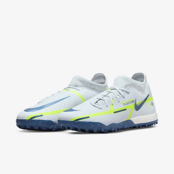 Nike Phantom GT2 Academy Dynamic Fit TF Turf Fußballschuhe Damen Grau Hellblau Dunkelblau | NK243KYS