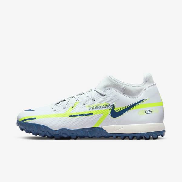 Nike Phantom GT2 Academy Dynamic Fit TF Turf Fußballschuhe Damen Grau Hellblau Dunkelblau | NK243KYS