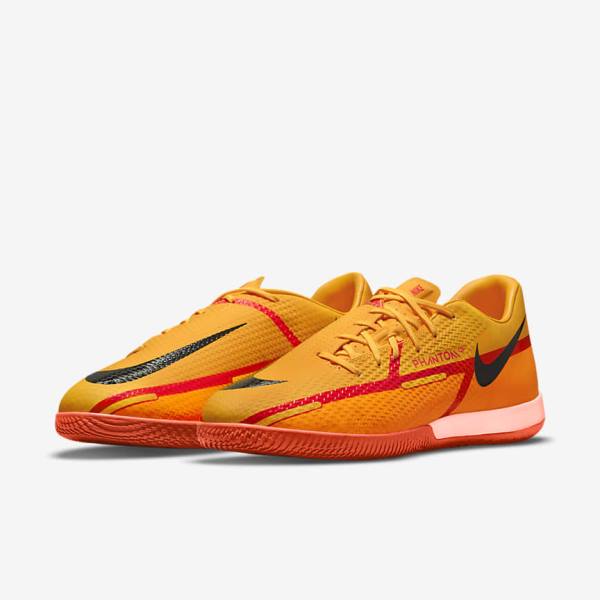 Nike Phantom GT2 Academy IC Indoor-Court Fußballschuhe Herren Orange Hellrot Schwarz | NK209RSU