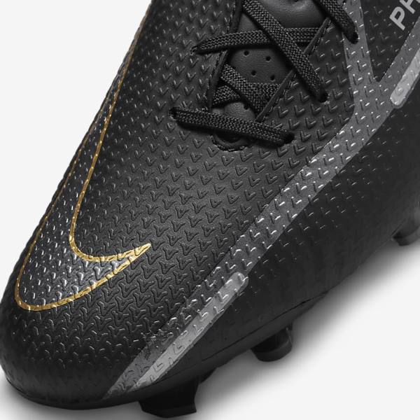 Nike Phantom GT2 Academy MG Multi-Ground Fußballschuhe Herren Schwarz Metal Gold Dunkelgrau Metal Dunkelgrau | NK276DIC