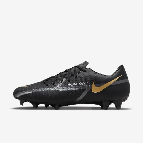 Nike Phantom GT2 Academy MG Multi-Ground Fußballschuhe Herren Schwarz Metal Gold Dunkelgrau Metal Dunkelgrau | NK276DIC