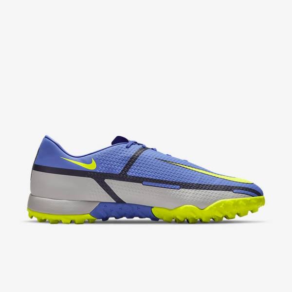 Nike Phantom GT2 Academy TF Turf Fußballschuhe Damen Blau Grau | NK096CKY