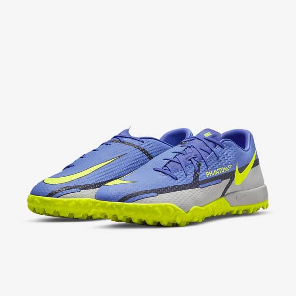 Nike Phantom GT2 Academy TF Turf Fußballschuhe Herren Blau Grau | NK624YDO