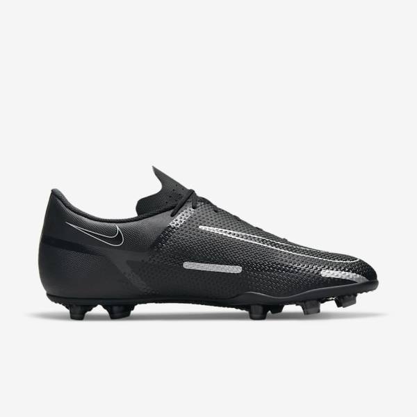 Nike Phantom GT2 Club MG Multi-Ground Fußballschuhe Damen Schwarz Dunkelgrau Metal Silber | NK352GLQ