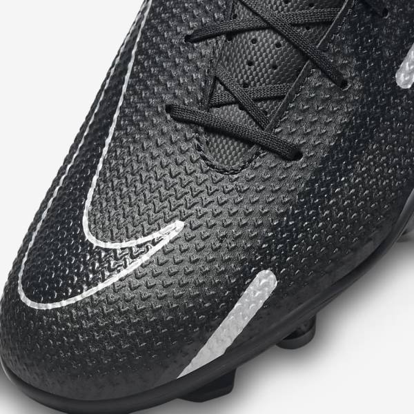 Nike Phantom GT2 Club MG Multi-Ground Fußballschuhe Herren Schwarz Dunkelgrau Metal Silber | NK850WDG