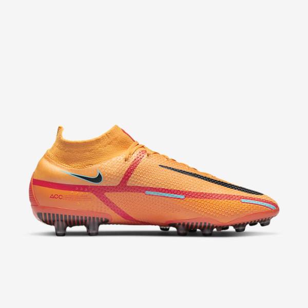 Nike Phantom GT2 Dynamic Fit Elite AG-Pro Artificial-Grass Fußballschuhe Herren Orange Hellrot Schwarz | NK816KDQ