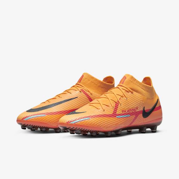 Nike Phantom GT2 Dynamic Fit Elite AG-Pro Artificial-Grass Fußballschuhe Herren Orange Hellrot Schwarz | NK816KDQ