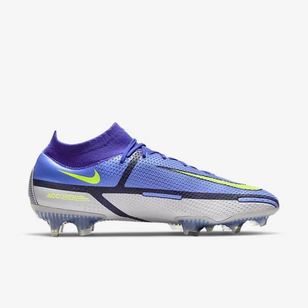 Nike Phantom GT2 Dynamic Fit Elite FG Firm-Ground Fußballschuhe Damen Blau Grau | NK023UNA