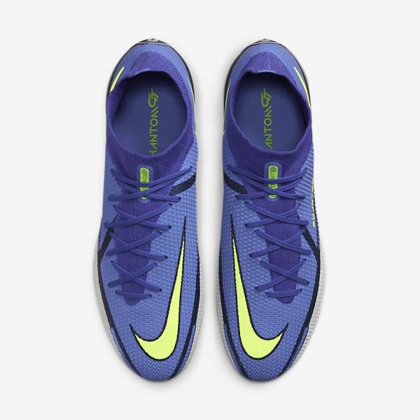 Nike Phantom GT2 Dynamic Fit Elite FG Firm-Ground Fußballschuhe Damen Blau Grau | NK023UNA