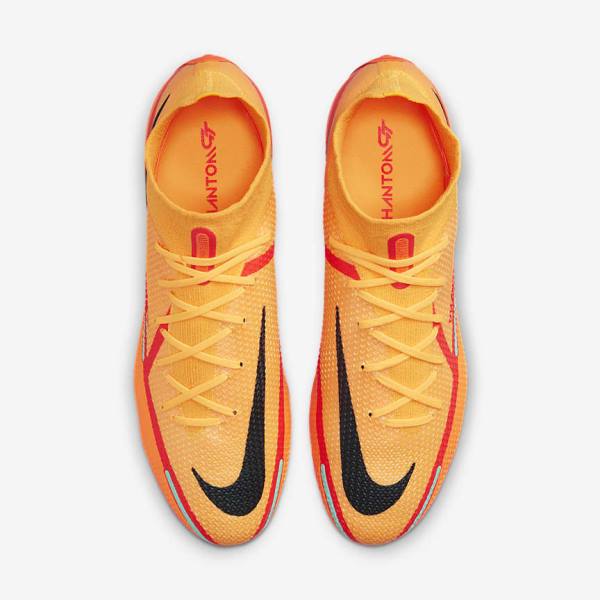 Nike Phantom GT2 Dynamic Fit Elite FG Firm-Ground Fußballschuhe Damen Orange Hellrot Schwarz | NK036NOZ