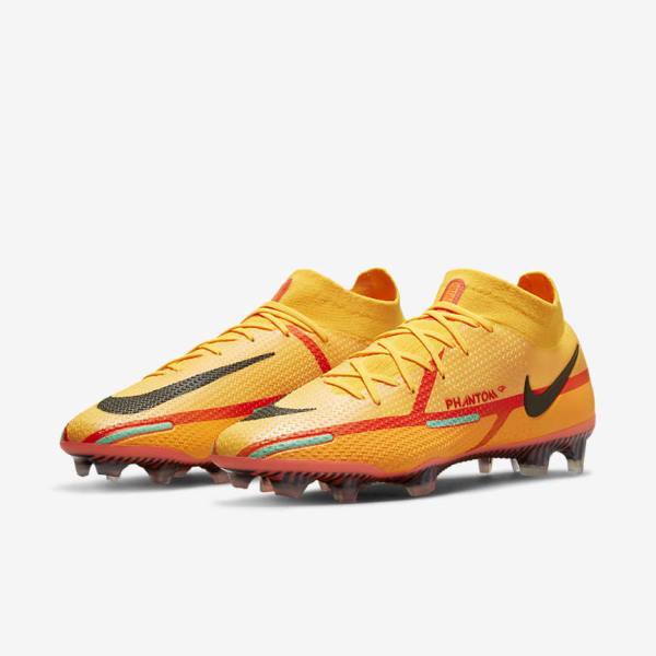 Nike Phantom GT2 Dynamic Fit Elite FG Firm-Ground Fußballschuhe Damen Orange Hellrot Schwarz | NK036NOZ