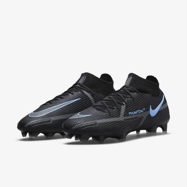 Nike Phantom GT2 Dynamic Fit Elite FG Firm-Ground Fußballschuhe Damen Schwarz Grau | NK769ITO