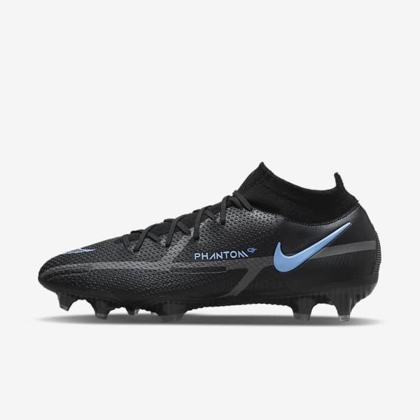 Nike Phantom GT2 Dynamic Fit Elite FG Firm-Ground Fußballschuhe Damen Schwarz Grau | NK769ITO