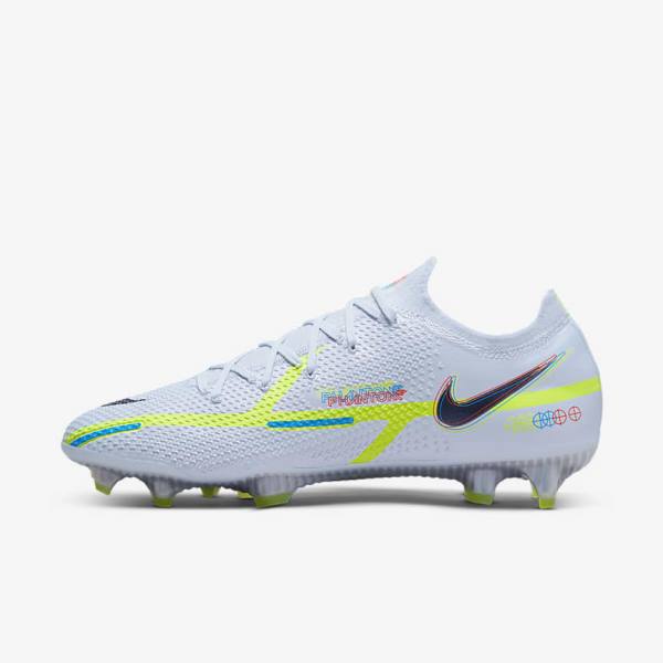 Nike Phantom GT2 Elite FG Firm-Ground Fußballschuhe Herren Grau Hellblau | NK756AXD