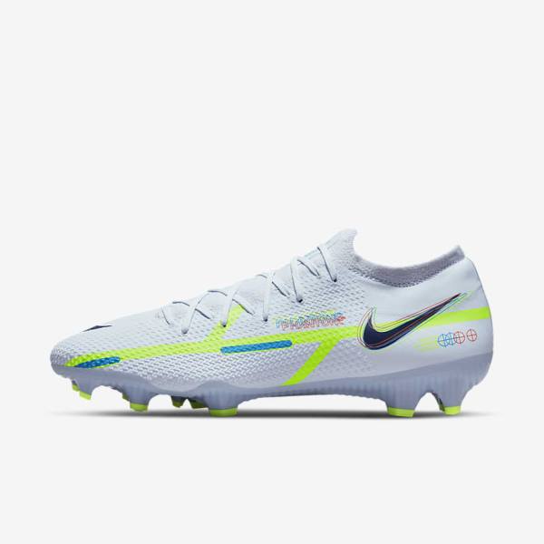 Nike Phantom GT2 Pro FG Firm-Ground Fußballschuhe Herren Grau Hellblau | NK870FZB