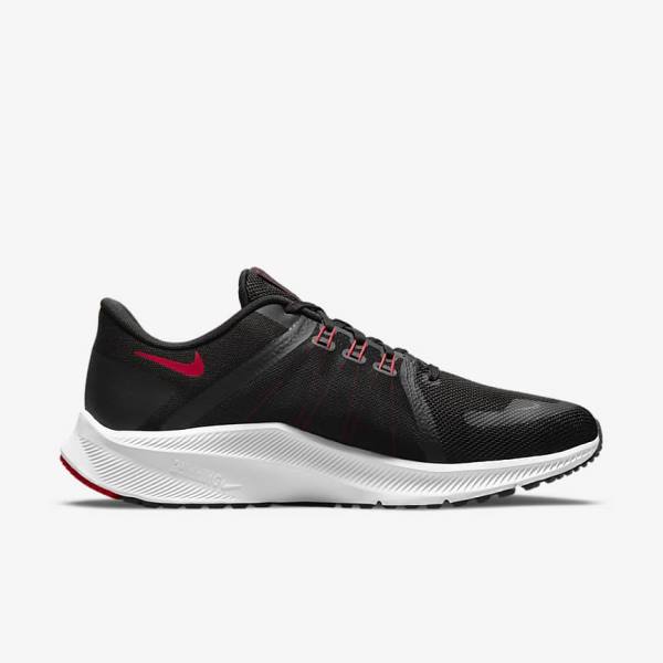 Nike Quest 4 Straßen Laufschuhe Herren Schwarz Weiß Dunkelgrau Rot | NK309SJY