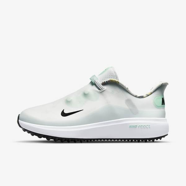 Nike React Ace Tour Golfschuhe Damen Weiß Platin Mintfarben Schwarz | NK105KZC