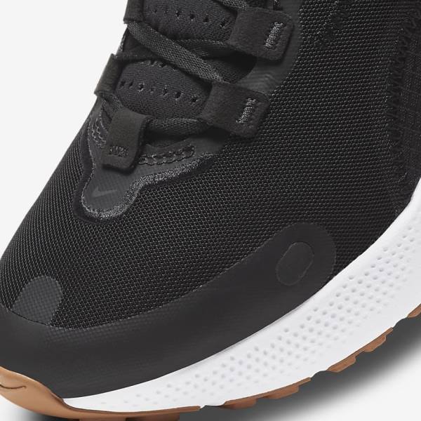 Nike React Escape Run Straßen Laufschuhe Damen Schwarz Dunkelgrau Weiß Schwarz | NK284UDZ