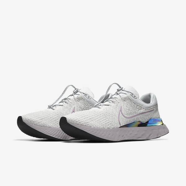 Nike React Infinity Run 3 By You Custom Straßen Laufschuhe Herren Grau Platin Grau | NK570XOV