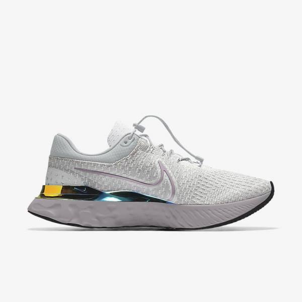 Nike React Infinity Run 3 By You Custom Straßen Laufschuhe Herren Grau Platin Grau | NK570XOV